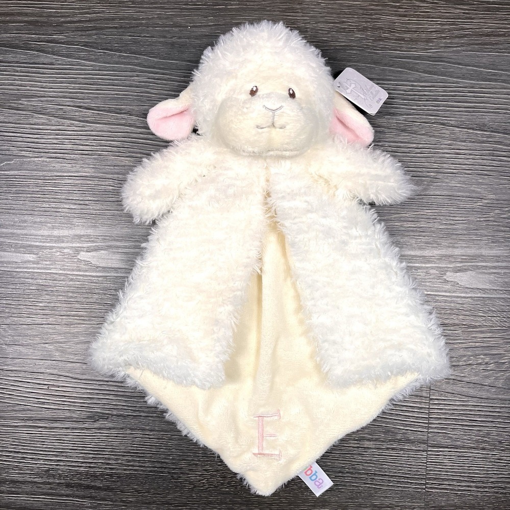 Ebba Eco Collection Aurora Lamb Lovey NWT Toy Blanket Buddy Cuddle Monogram E
